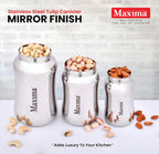 MAXIMA Tulip Stainless Steel Canister - Stylish and Durable Airtight Storage for Tea, Coffee, and Spices