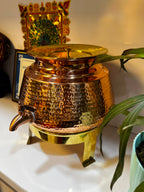 Paras Premium Hammered Copper Water Dispenser with Brass Lid & Stand, 5L