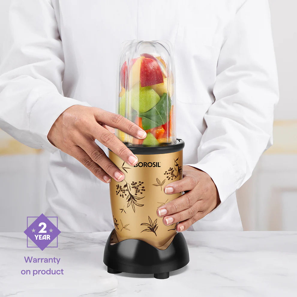 BOROSIL Gold-Toned 2025 Plastic Wet And Dry Grinder Juicer Mixer Grinder