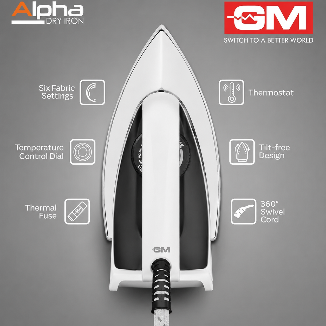 GM Alpha 1000 Watt Dry Iron White