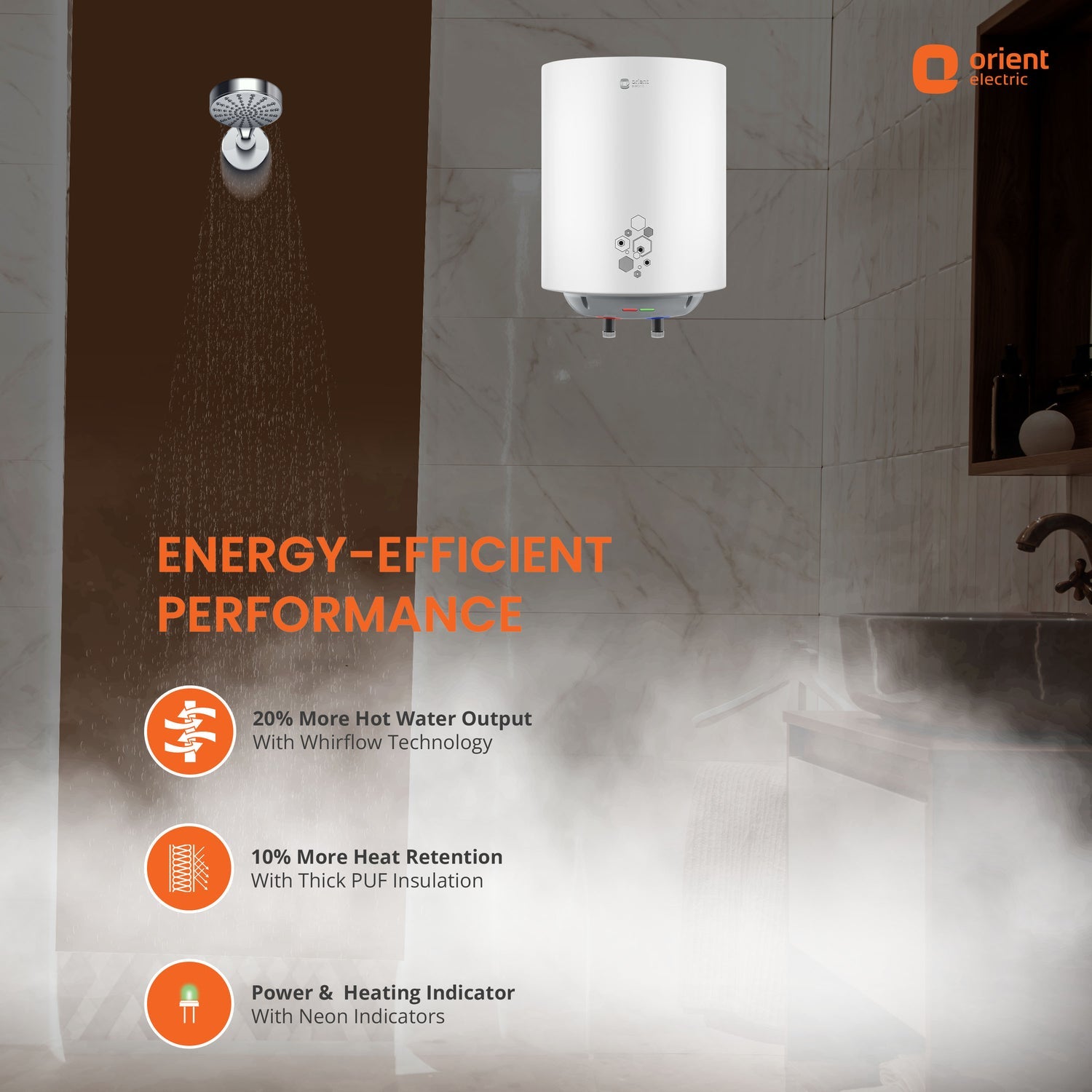 Orient Electric Ecoswift Pro 10L Water Heater - Image 4