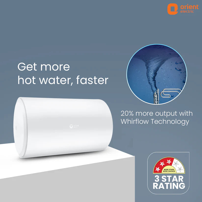 Aquaslim Horizontal Water Heater (Geyser) | Glass Coated Heating Element | Warranty: 7 Yr Tank, 2 Yr Comprehensive 25L