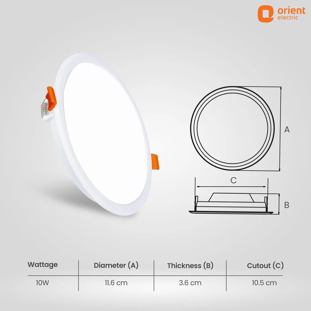 Eternal Backlit LED Recess Panel Round 10W Cool White
