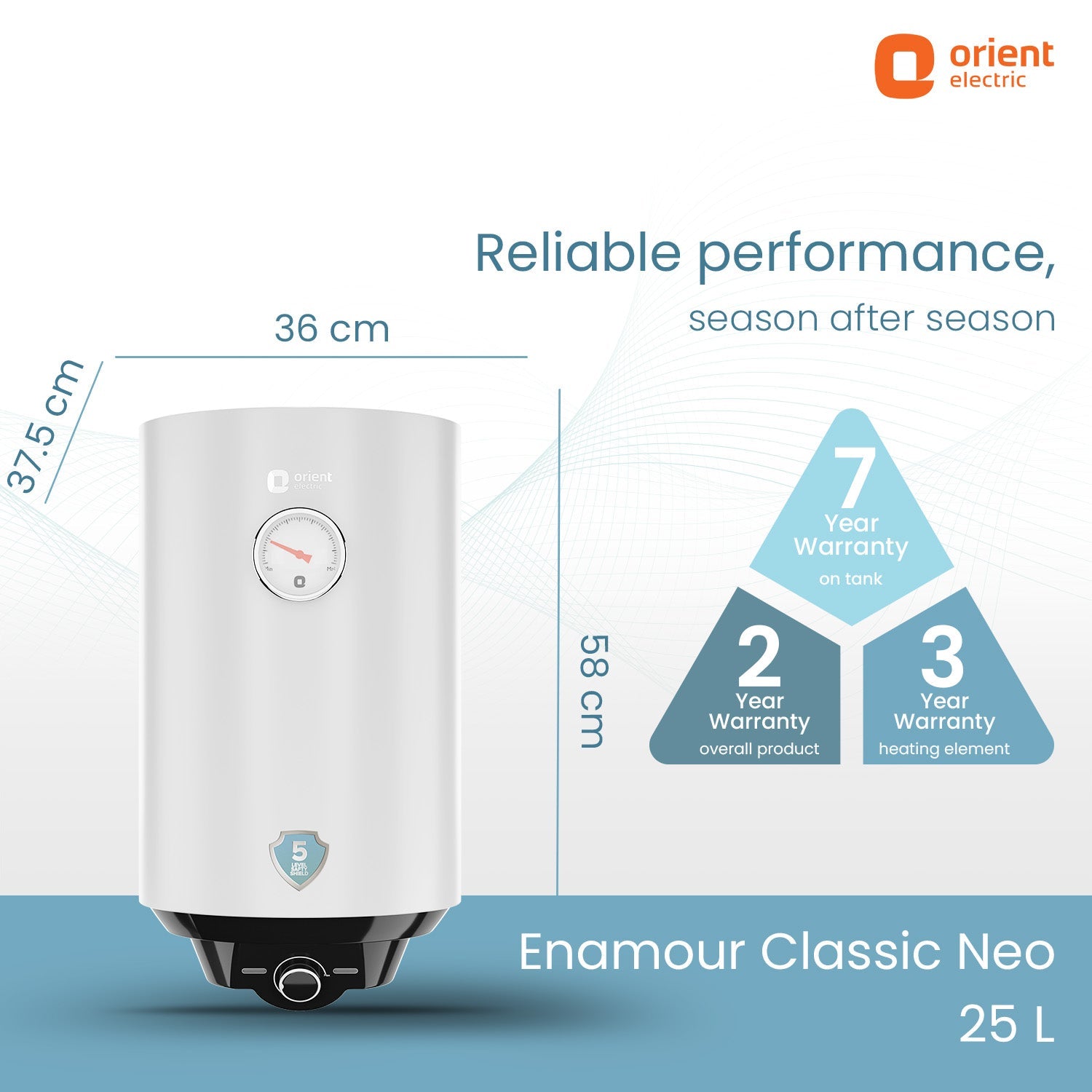 Orient Electric Enamour Classic Neo 25L Water Heater - Image 27