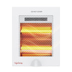 Infrared heater with mesh cover on a white background