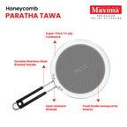 Maxima Triply Stainless Steel Honeycomb Paratha Tawa (Induction Friendly) 26 cm