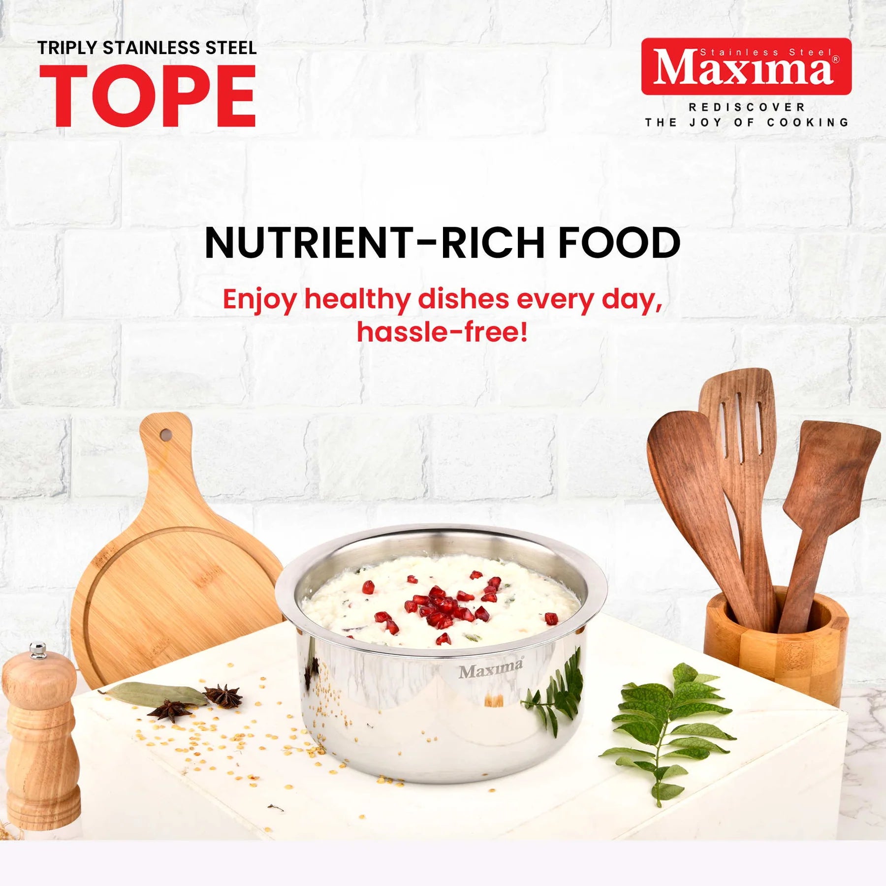 Maxima Triply Stainless Steel Tope with Lid (Induction Friendly) 16 cm