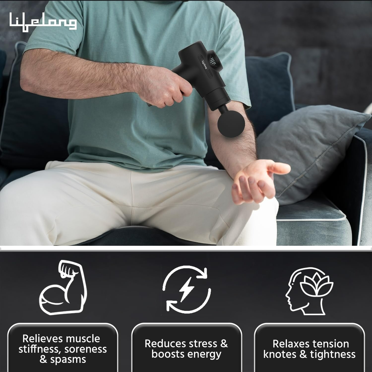 Lifelong Electric Massage Gun for Pain Relief