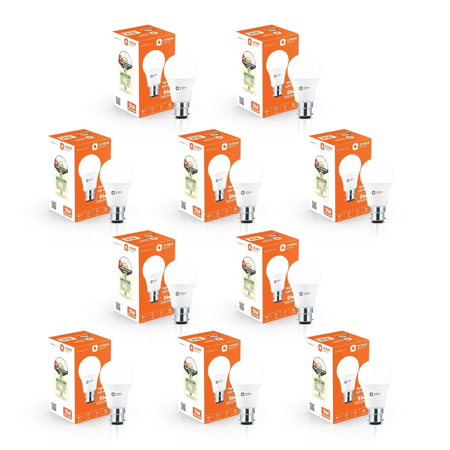 Orient Electric 9W High Glow LED bulb| 180-degree wide beam angle