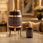 Handcrafted Antique Copper Water Dispenser with Tap & Lid 5L