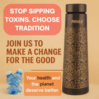 Handcrafted 32 oz Antique Pure Copper Water Bottle