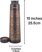 Handcrafted 32 oz Antique Pure Copper Water Bottle