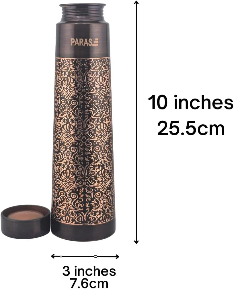 Handcrafted 32 oz Antique Pure Copper Water Bottle