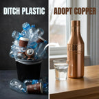 84oz Handcrafted Pure Copper Water Bottle With Built In Glass for Daily Hydration