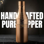 84oz Handcrafted Pure Copper Water Bottle With Built In Glass for Daily Hydration