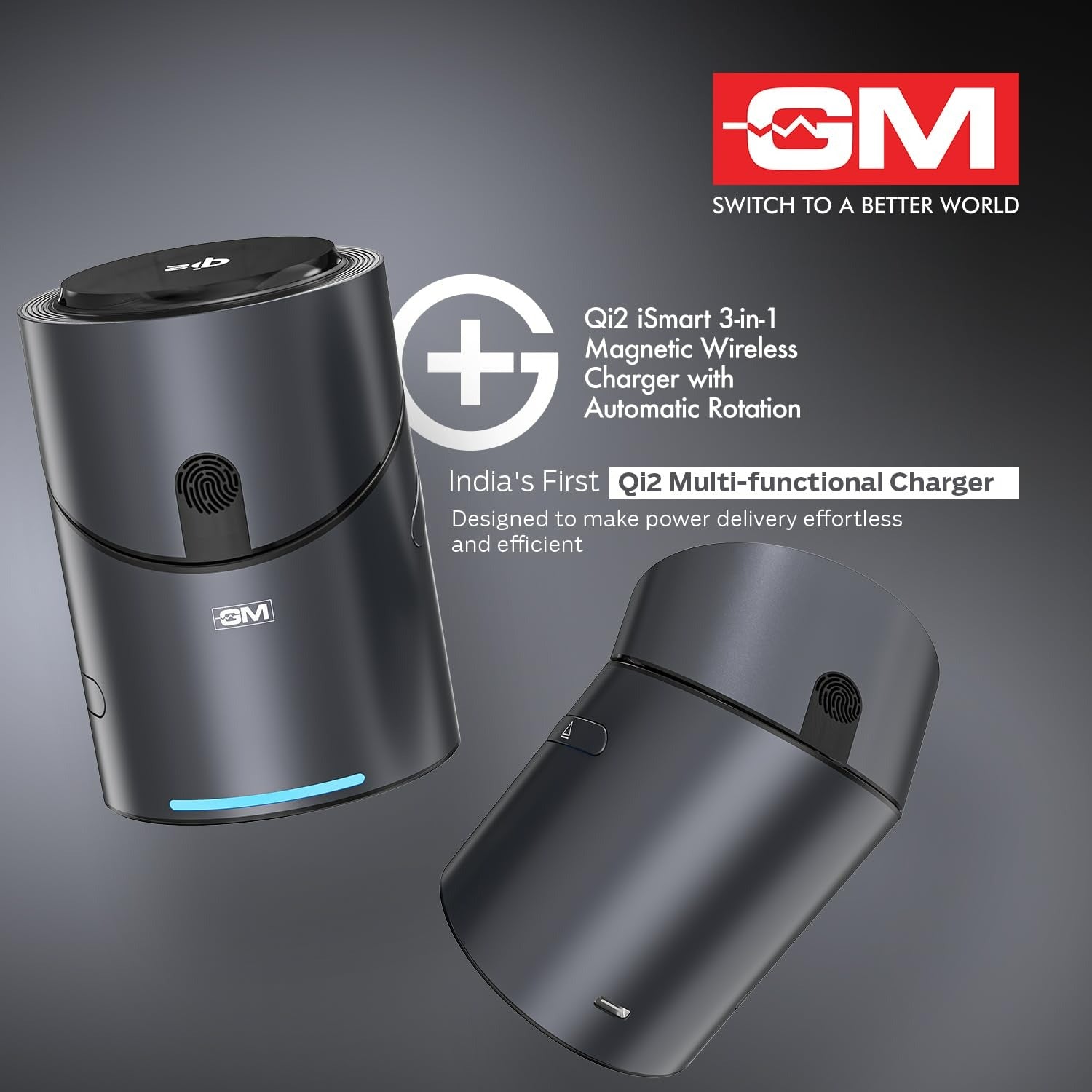 GM G+ iSmart Qi2 3-in-1 Magnetic Wireless Charger