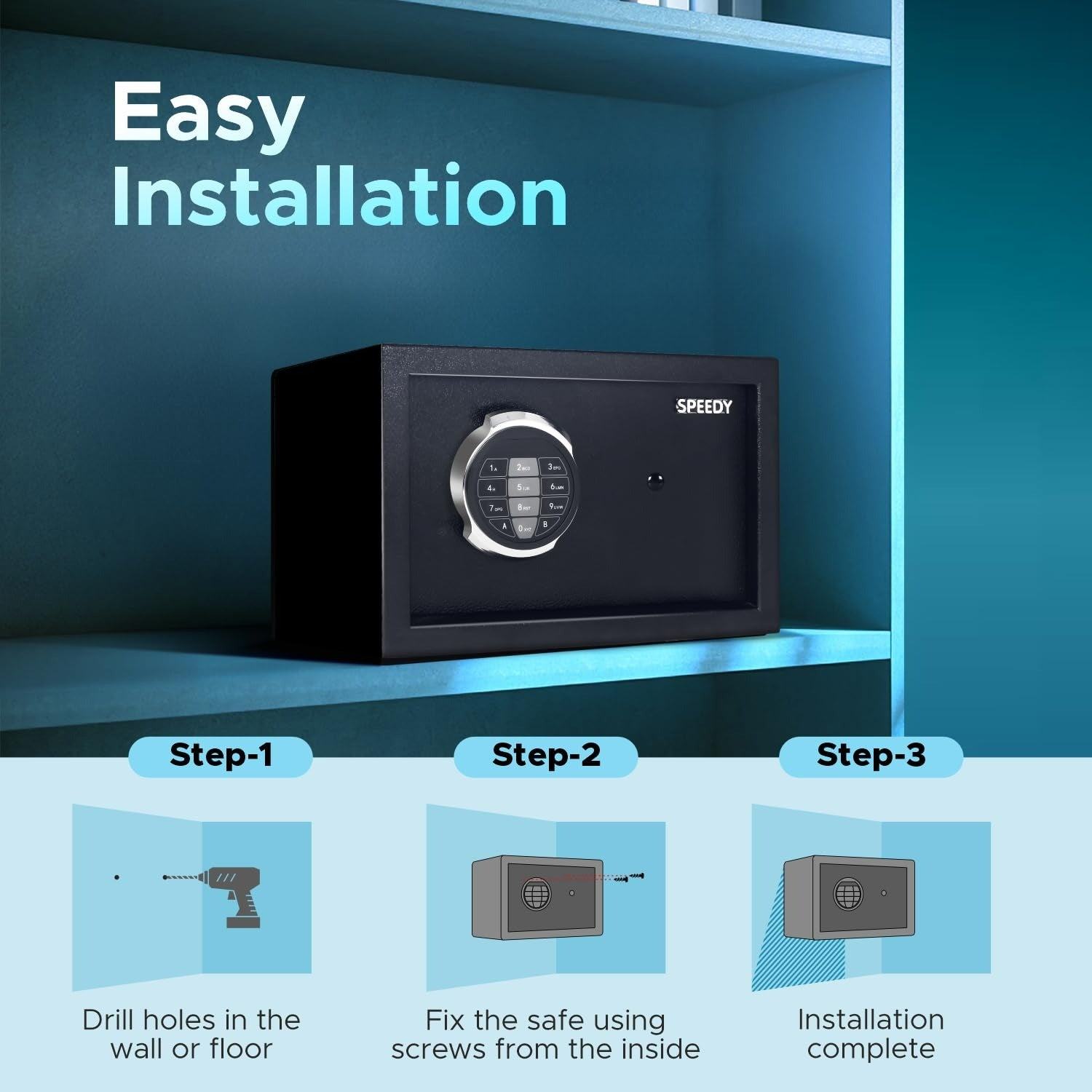 Lifelong 34 L Carbon Steel Digital Safe Locker Box