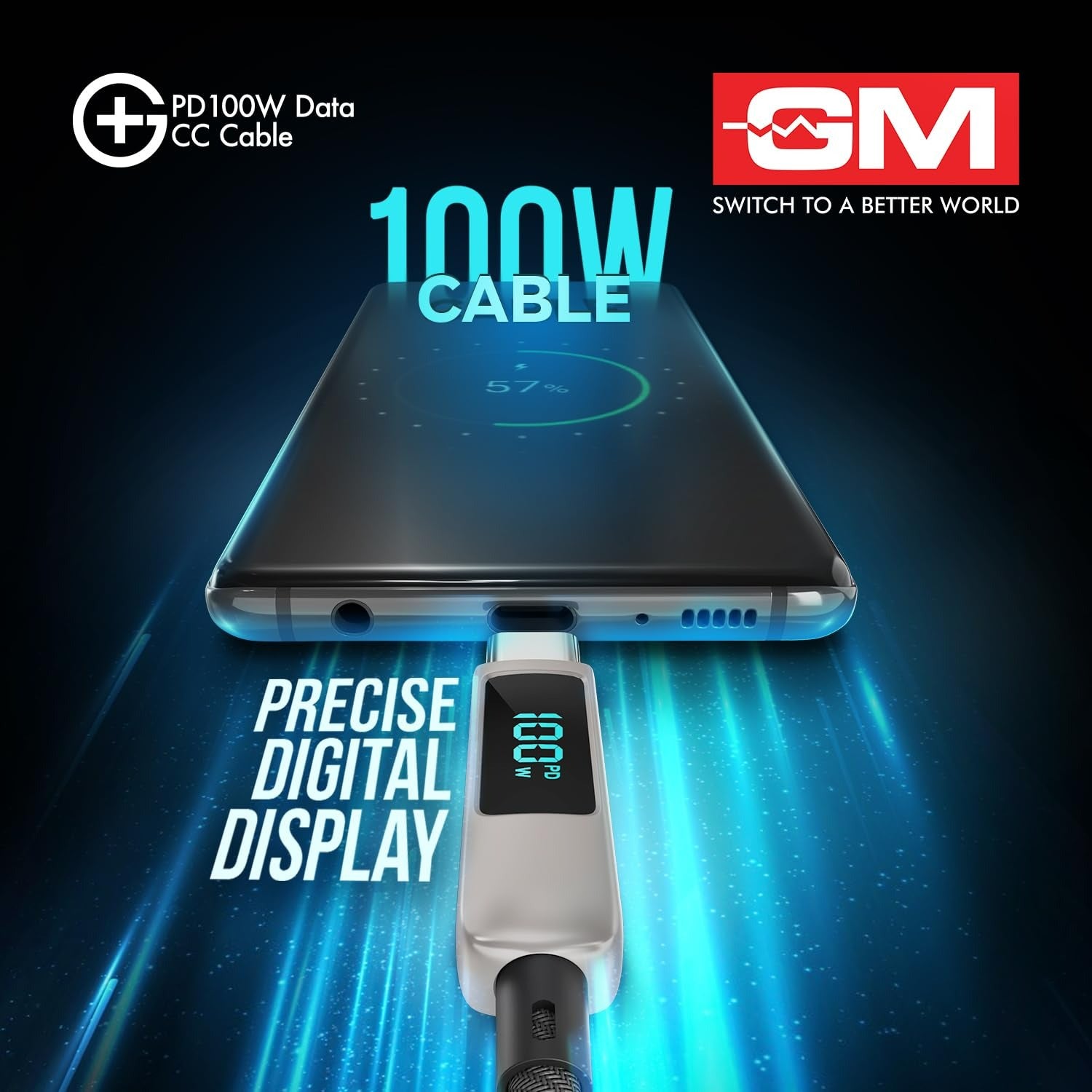 G+ PD 100W Data CC Cable,Type-C to Type-C