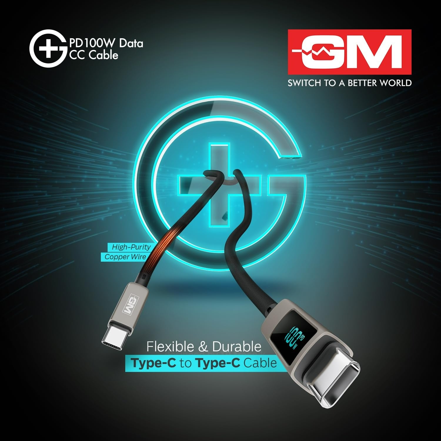 G+ PD 100W Data CC Cable,Type-C to Type-C