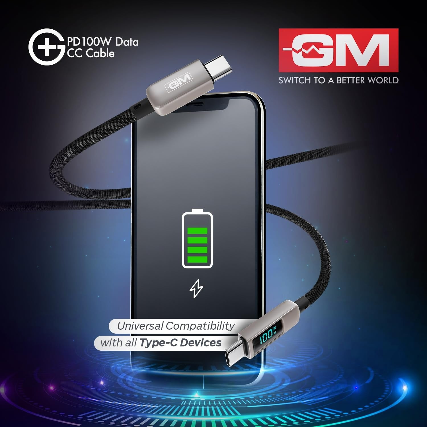 G+ PD 100W Data CC Cable,Type-C to Type-C