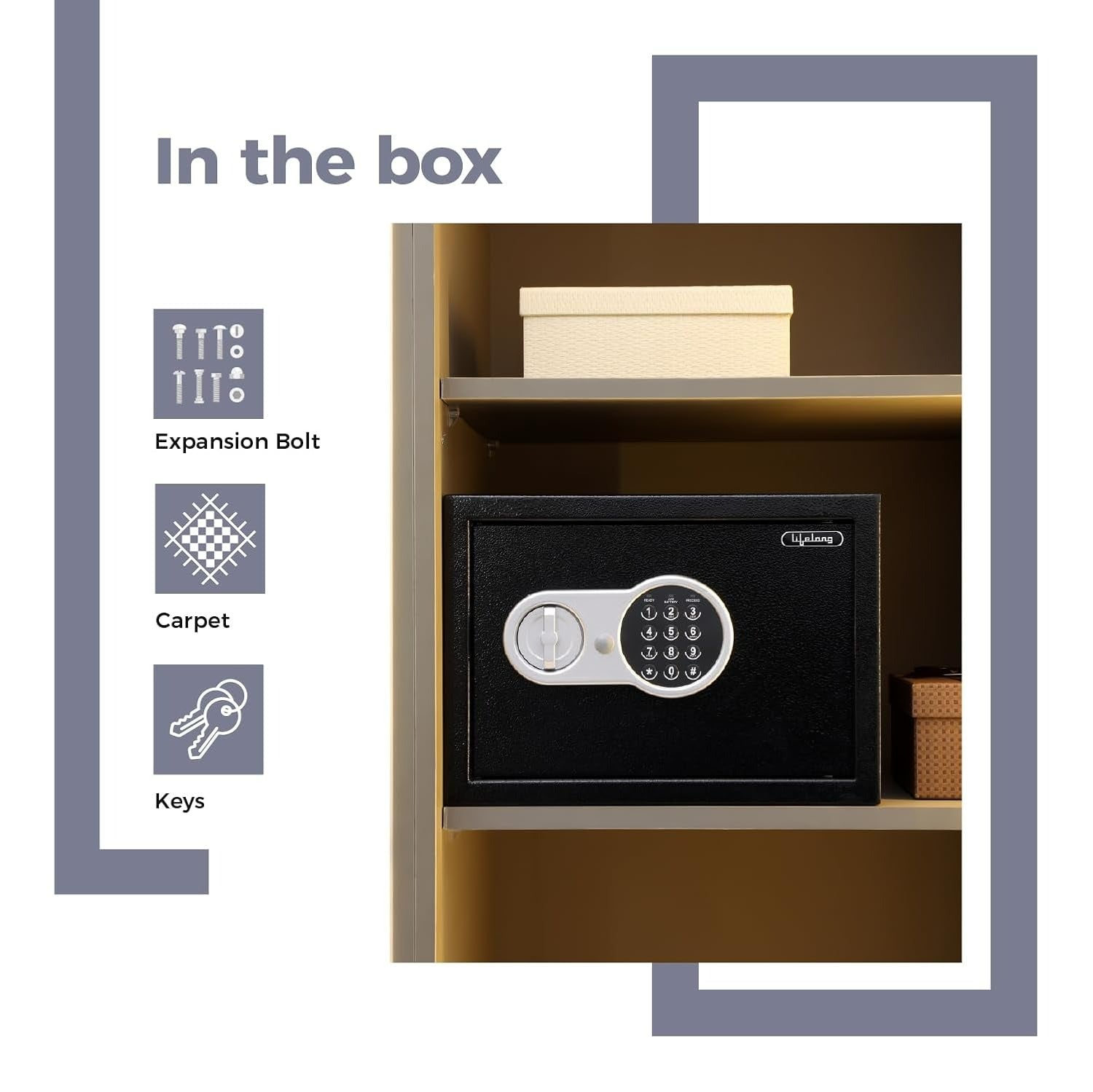 Lifelong 22 L Carbon Steel Digital Safe Locker Box