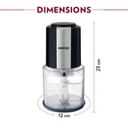 Borosil Chef Delite Electric Chopper with Dual Blade