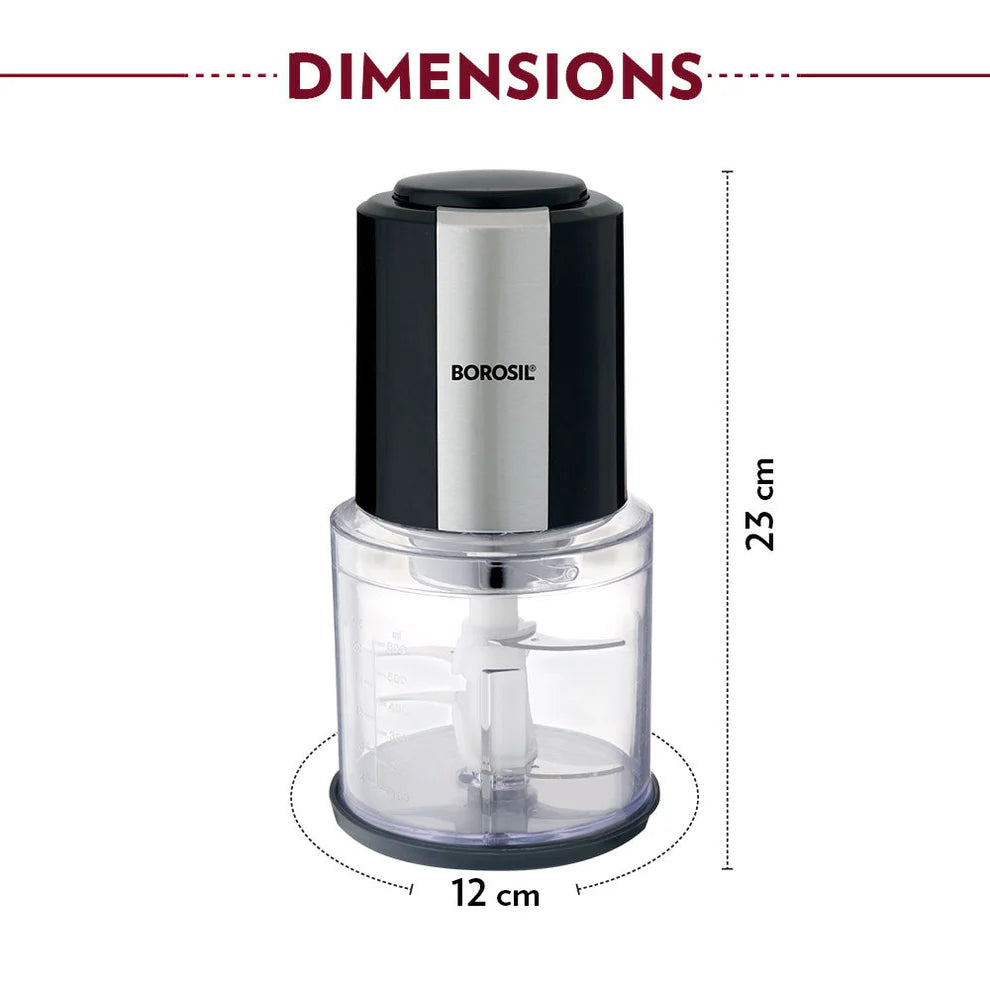 Borosil Chef Delite Electric Chopper with Dual Blade