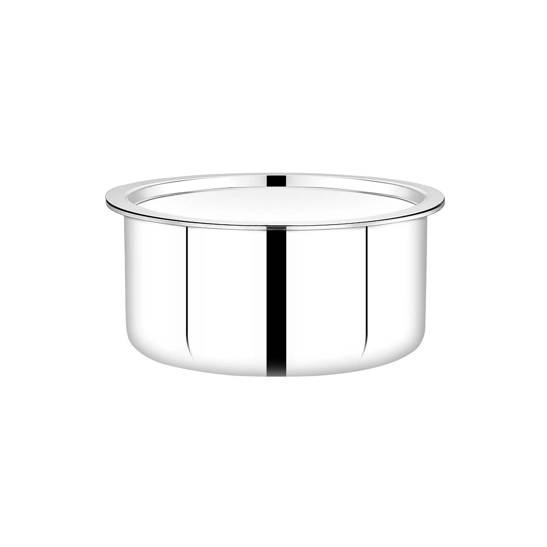 Maxima Triply Stainless Steel Patila with induction-friendly base, premium food-grade stainless steel construction, durable stay-cool handles, and mirror finish, ideal for cooking rice, dal, curries, soups, milk, and everyday meals on gas and induction cooktops.